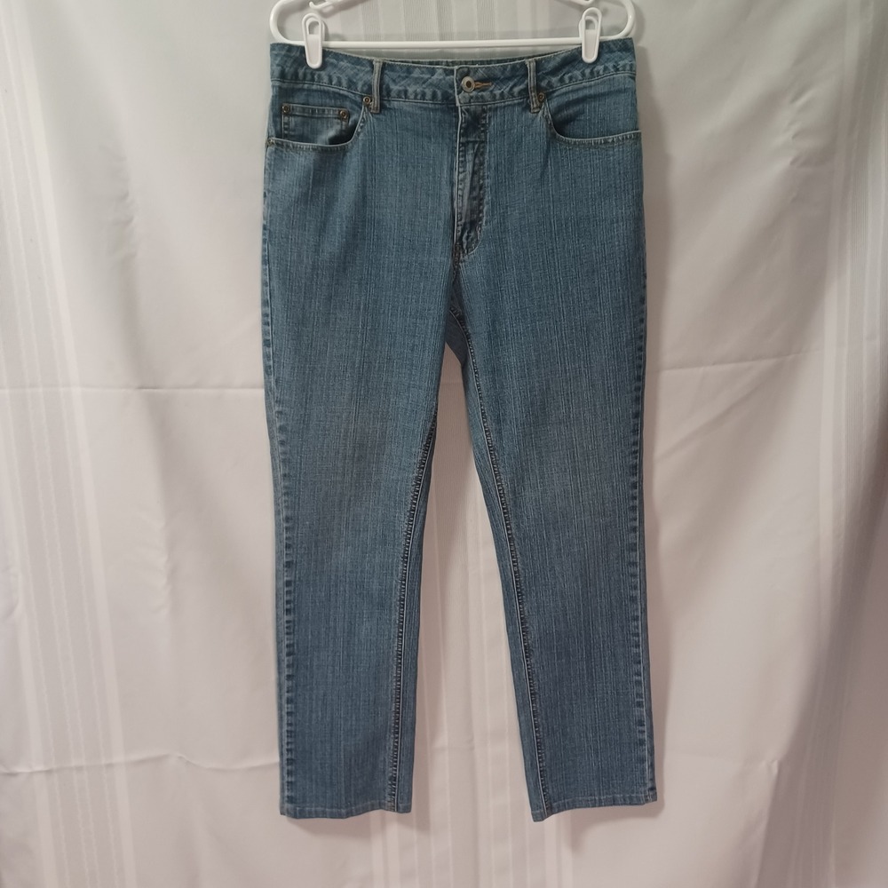 Coldwater Creek Jeans Womens 12 Blue Straight Leg‎ Stretch Denim H23159
